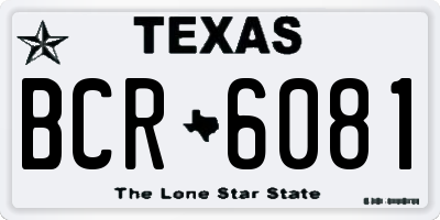 TX license plate BCR6081