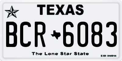 TX license plate BCR6083