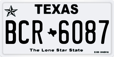 TX license plate BCR6087