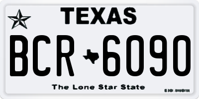 TX license plate BCR6090