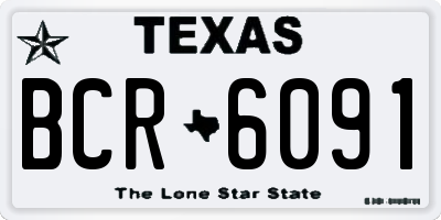 TX license plate BCR6091