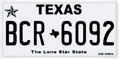 TX license plate BCR6092