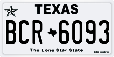 TX license plate BCR6093