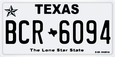 TX license plate BCR6094