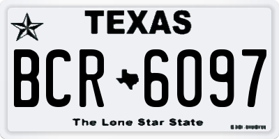 TX license plate BCR6097