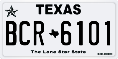TX license plate BCR6101