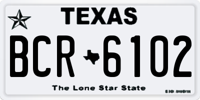 TX license plate BCR6102