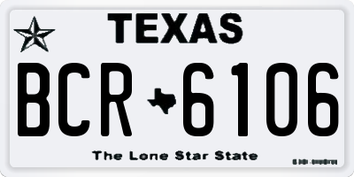 TX license plate BCR6106
