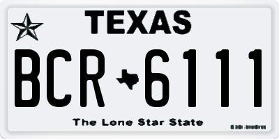 TX license plate BCR6111
