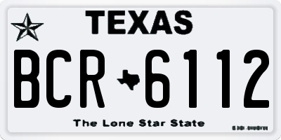 TX license plate BCR6112