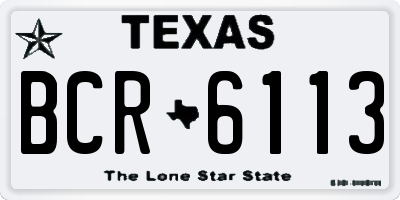 TX license plate BCR6113