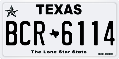 TX license plate BCR6114