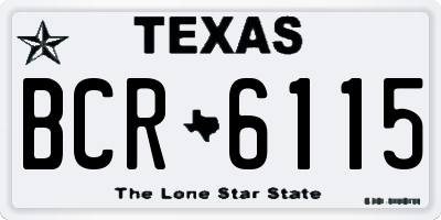TX license plate BCR6115