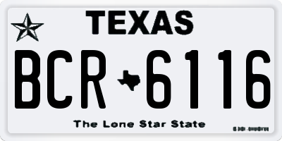 TX license plate BCR6116