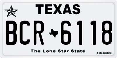 TX license plate BCR6118
