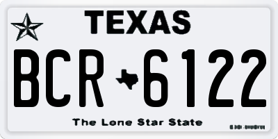 TX license plate BCR6122