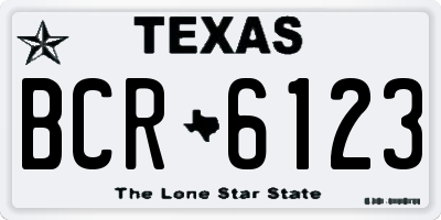 TX license plate BCR6123