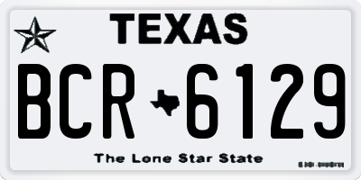 TX license plate BCR6129