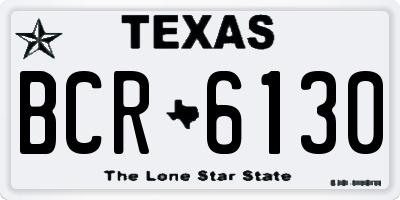 TX license plate BCR6130