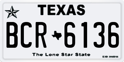 TX license plate BCR6136