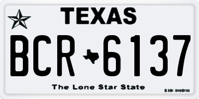 TX license plate BCR6137
