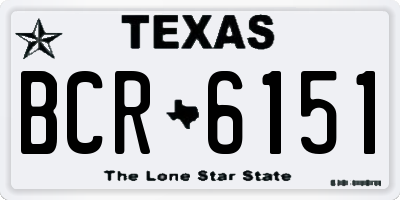 TX license plate BCR6151