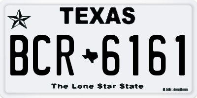 TX license plate BCR6161