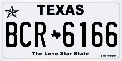 TX license plate BCR6166