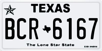 TX license plate BCR6167