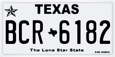 TX license plate BCR6182