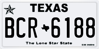 TX license plate BCR6188