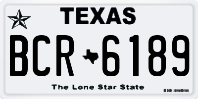 TX license plate BCR6189