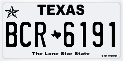 TX license plate BCR6191