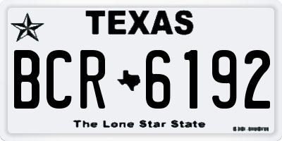 TX license plate BCR6192