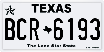 TX license plate BCR6193