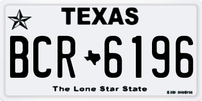 TX license plate BCR6196