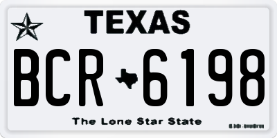 TX license plate BCR6198