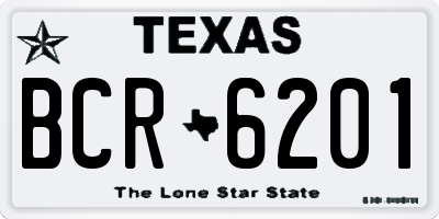 TX license plate BCR6201