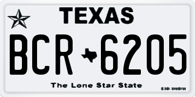 TX license plate BCR6205