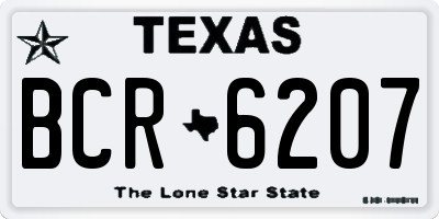 TX license plate BCR6207