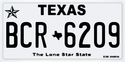TX license plate BCR6209