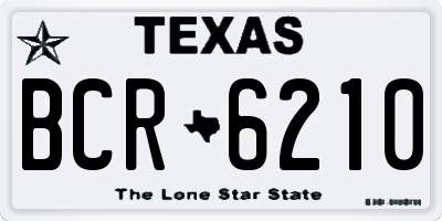 TX license plate BCR6210
