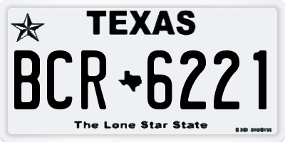 TX license plate BCR6221