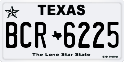 TX license plate BCR6225