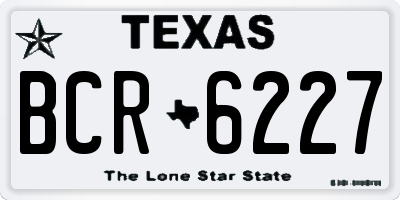 TX license plate BCR6227