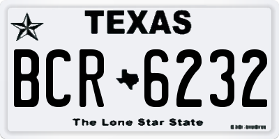 TX license plate BCR6232