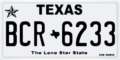 TX license plate BCR6233