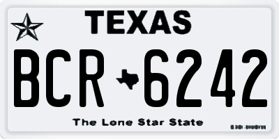TX license plate BCR6242