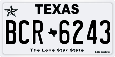 TX license plate BCR6243