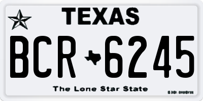TX license plate BCR6245